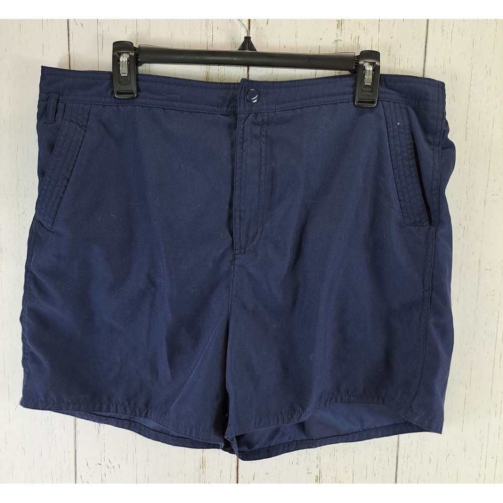 Croft Barrow Size 16W Womens Dark Blue Elastic Waist Chino Shorts